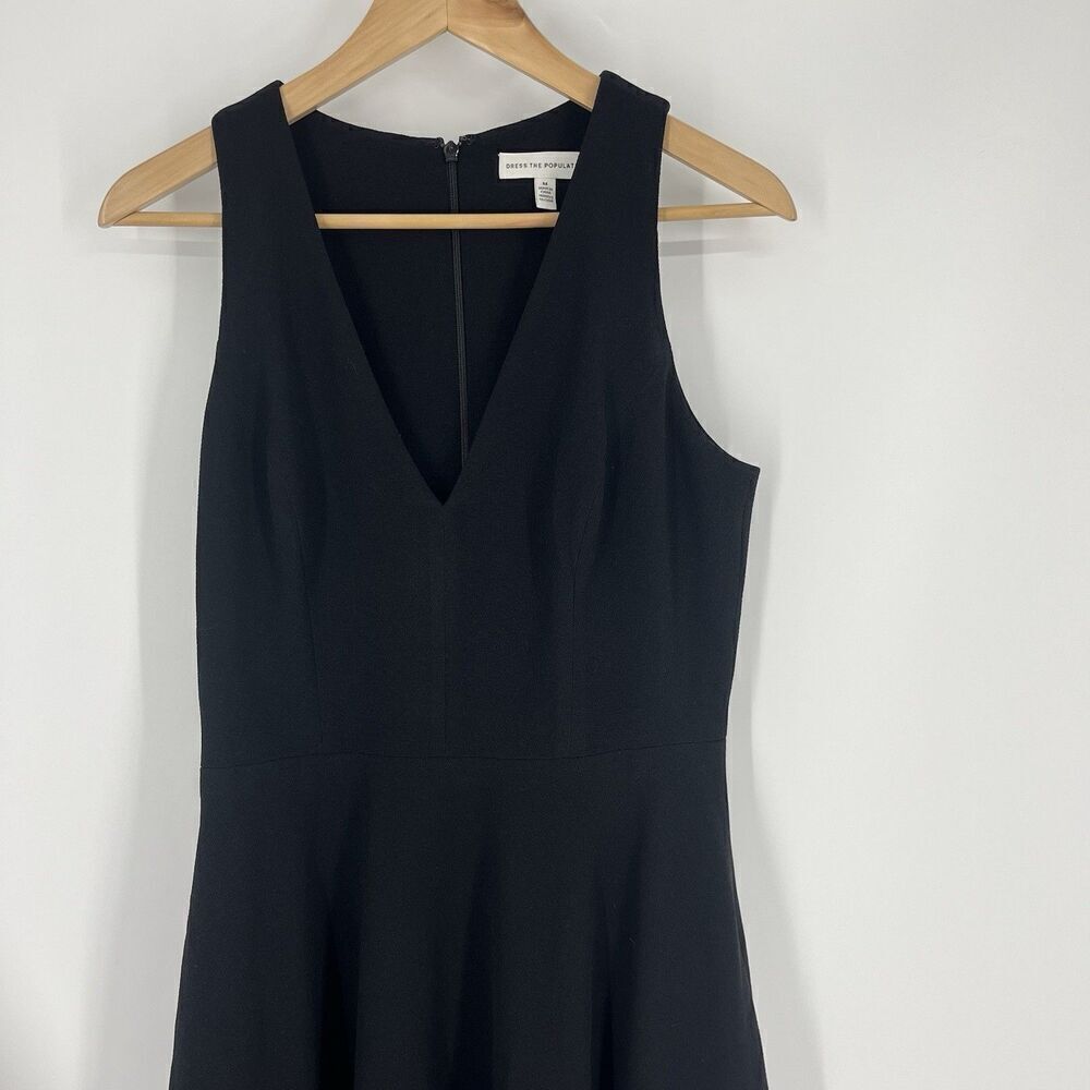 Dress the Population Dress Size Medium Womens Black Catalina Pockets Sleeveless - Picture 2 of 9